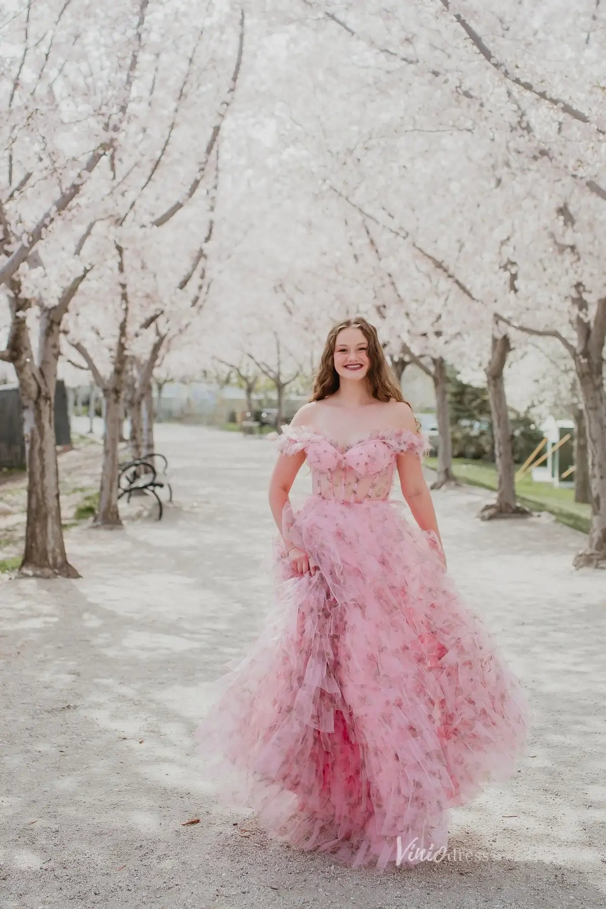 RF034-prom dresses 2026-Viniodress-Pink-Custom Size-