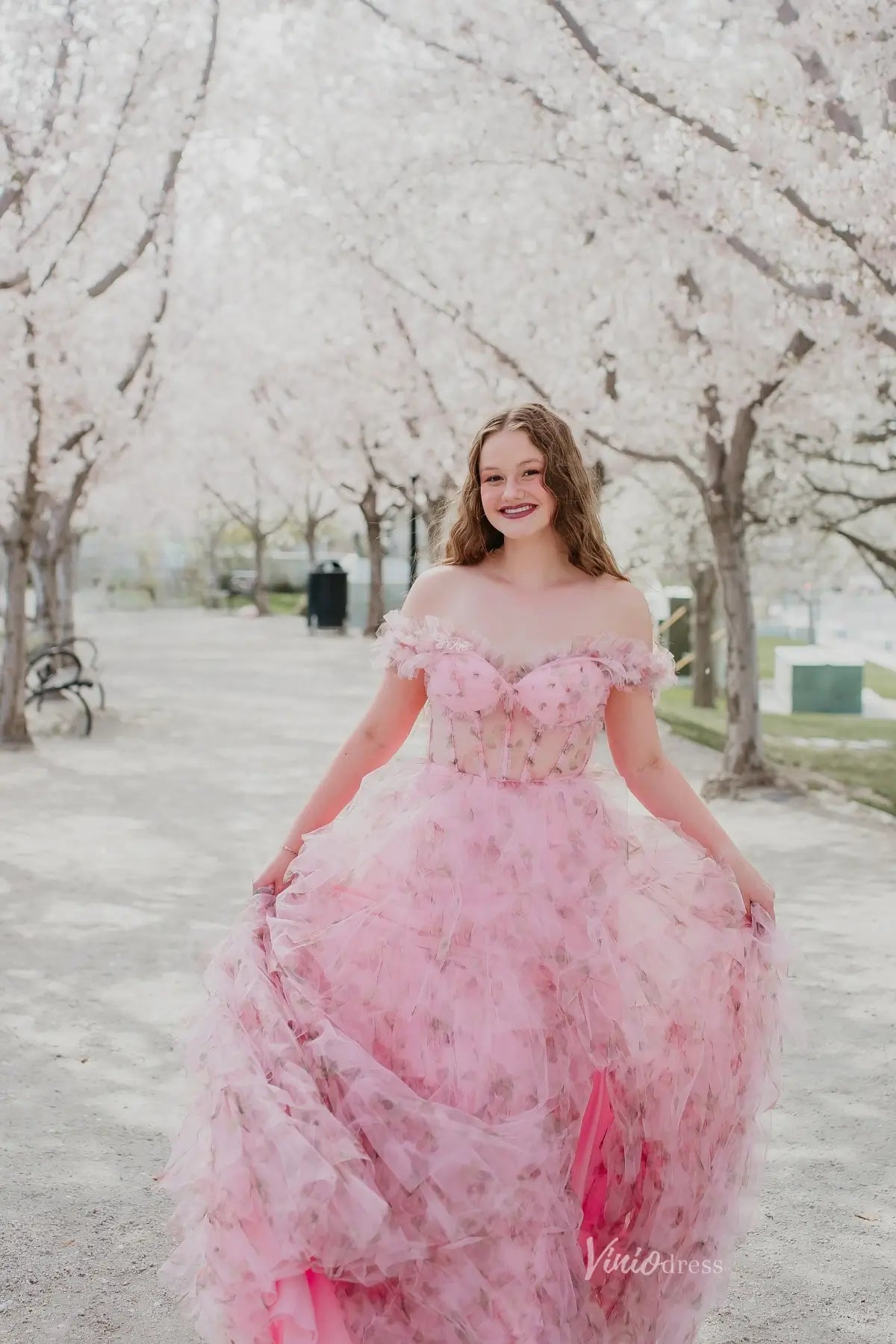 RF034-prom dresses 2026-Viniodress-Pink-Custom Size-