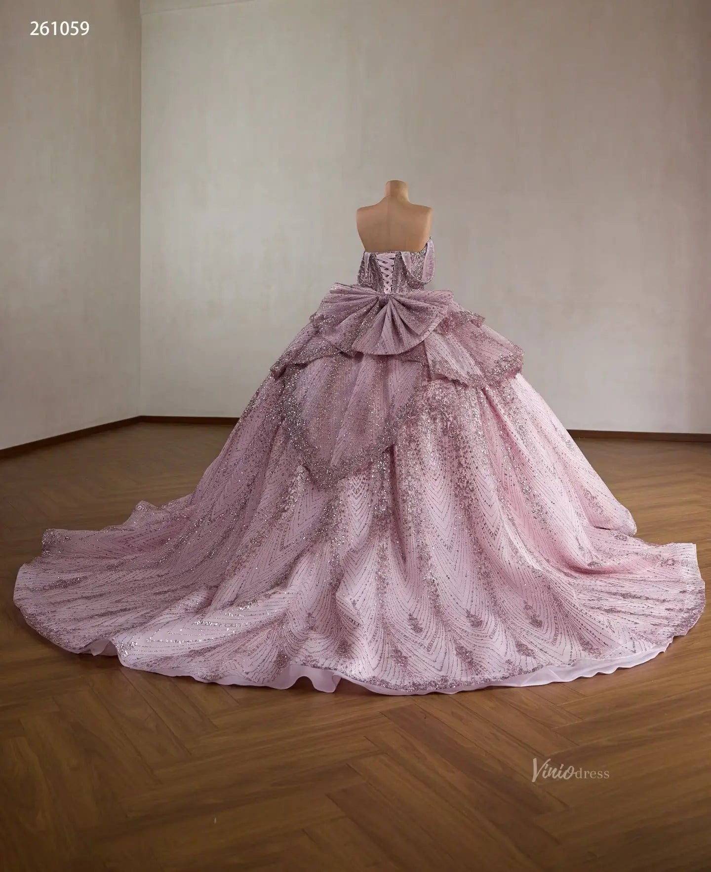 261059 80cm train-Quinceanera Dresses 2026-Viniodress-Pink-Custom Size – Add Measurements in Cart-