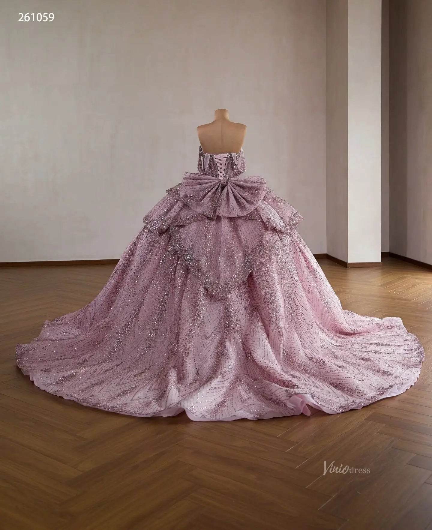 261059 80cm train-Quinceanera Dresses 2026-Viniodress-Pink-Custom Size – Add Measurements in Cart-