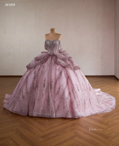 261059 80cm train-Quinceanera Dresses 2026-Viniodress-Pink-Custom Size – Add Measurements in Cart-
