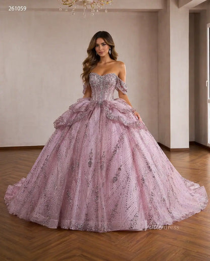261059 80cm train-Quinceanera Dresses 2026-Viniodress-Pink-Custom Size – Add Measurements in Cart-