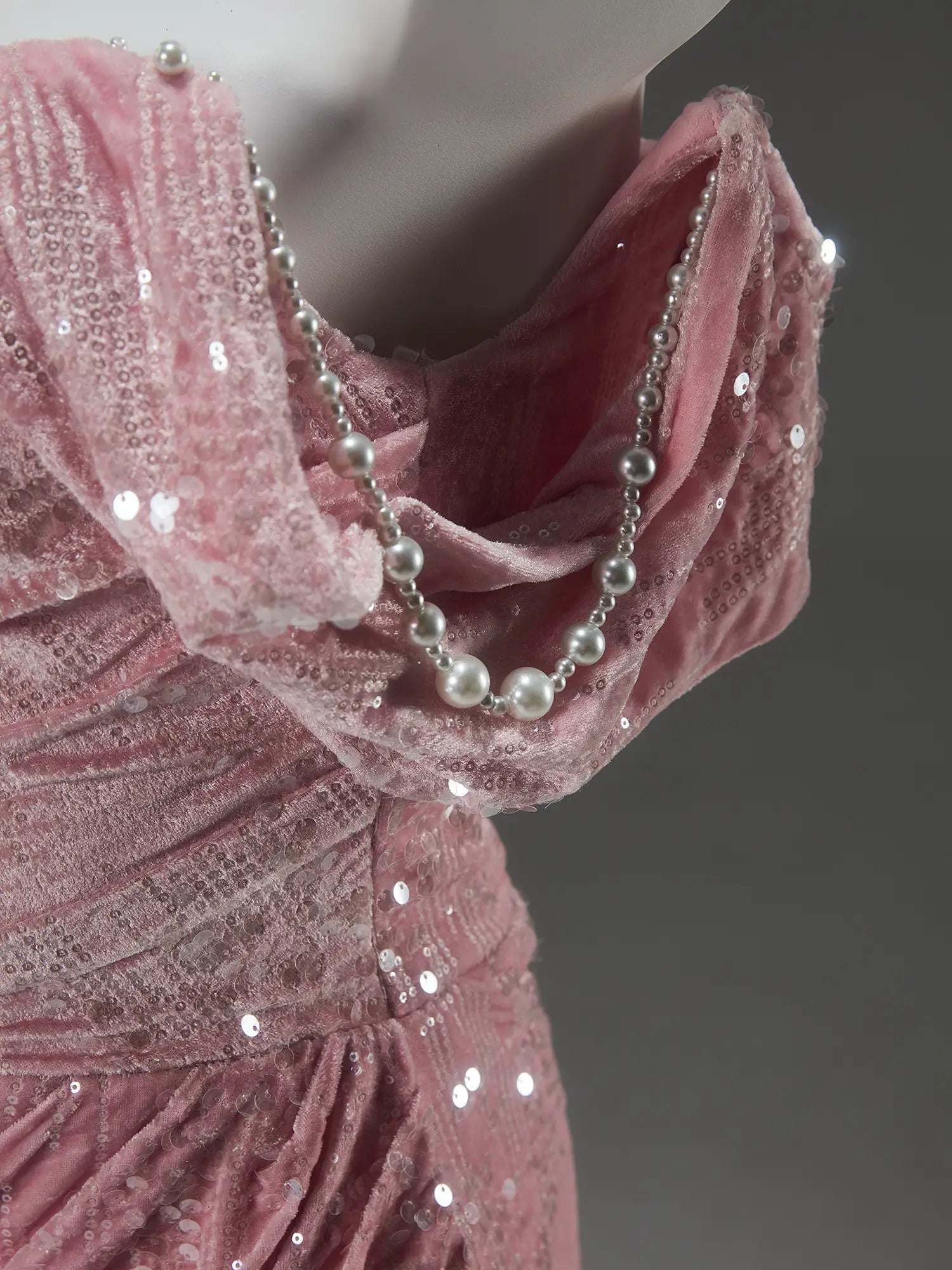 Pink High-Low Prom Dresses with Sequin Velvet Bodice & Sparkly Organza Bottom - CQ0146-Couture Gown 2025 -Viniodress-Pink-Custom Size-