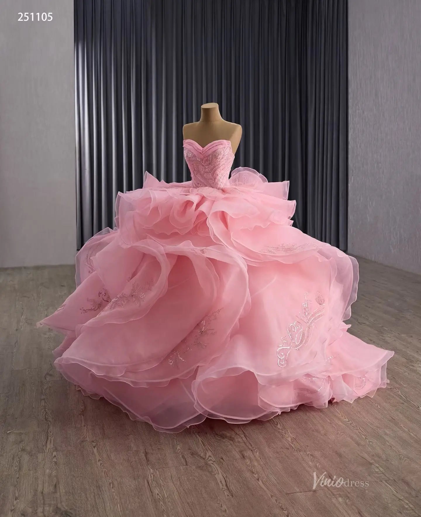 Off the Shoulder Layered Ruffle Ball Gown Wedding Dresses VW1821-wedding dresses 2026-Viniodress-Ivory-Custom Size-