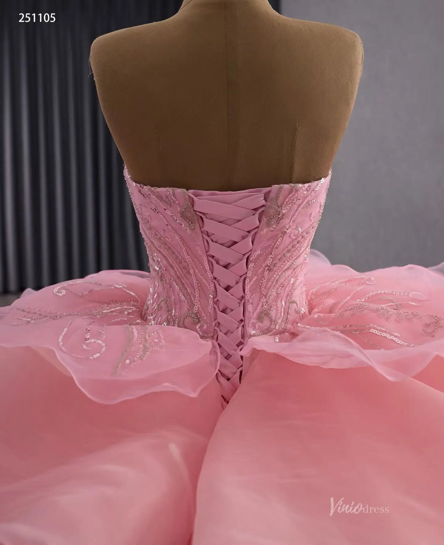 Off the Shoulder Layered Ruffle Ball Gown Wedding Dresses VW1821-wedding dresses 2026-Viniodress-Ivory-Custom Size-