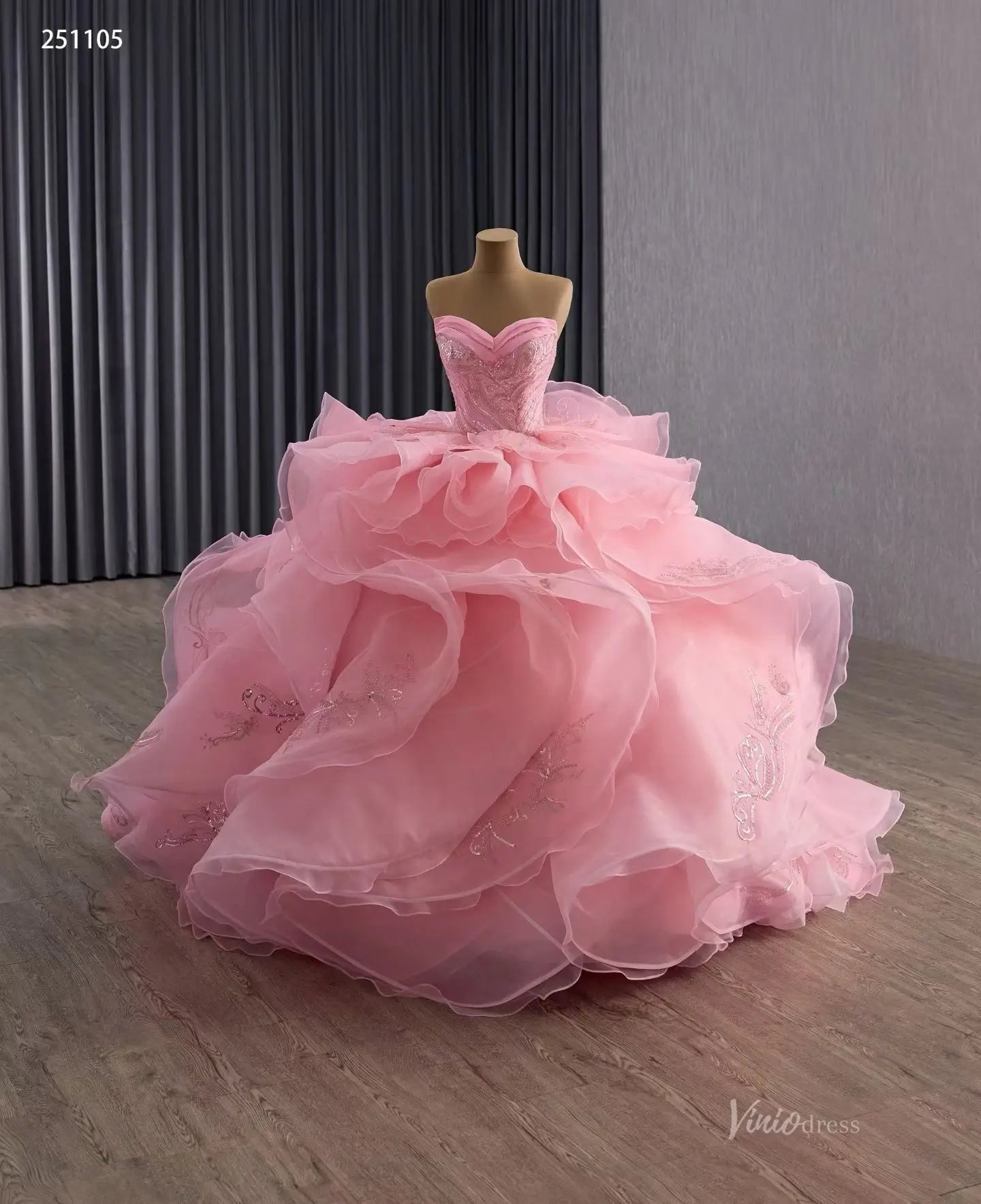 Off the Shoulder Layered Ruffle Ball Gown Wedding Dresses VW1821-wedding dresses 2026-Viniodress-Ivory-Custom Size-