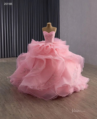 Off the Shoulder Layered Ruffle Ball Gown Wedding Dresses VW1821-wedding dresses 2026-Viniodress-Ivory-Custom Size-