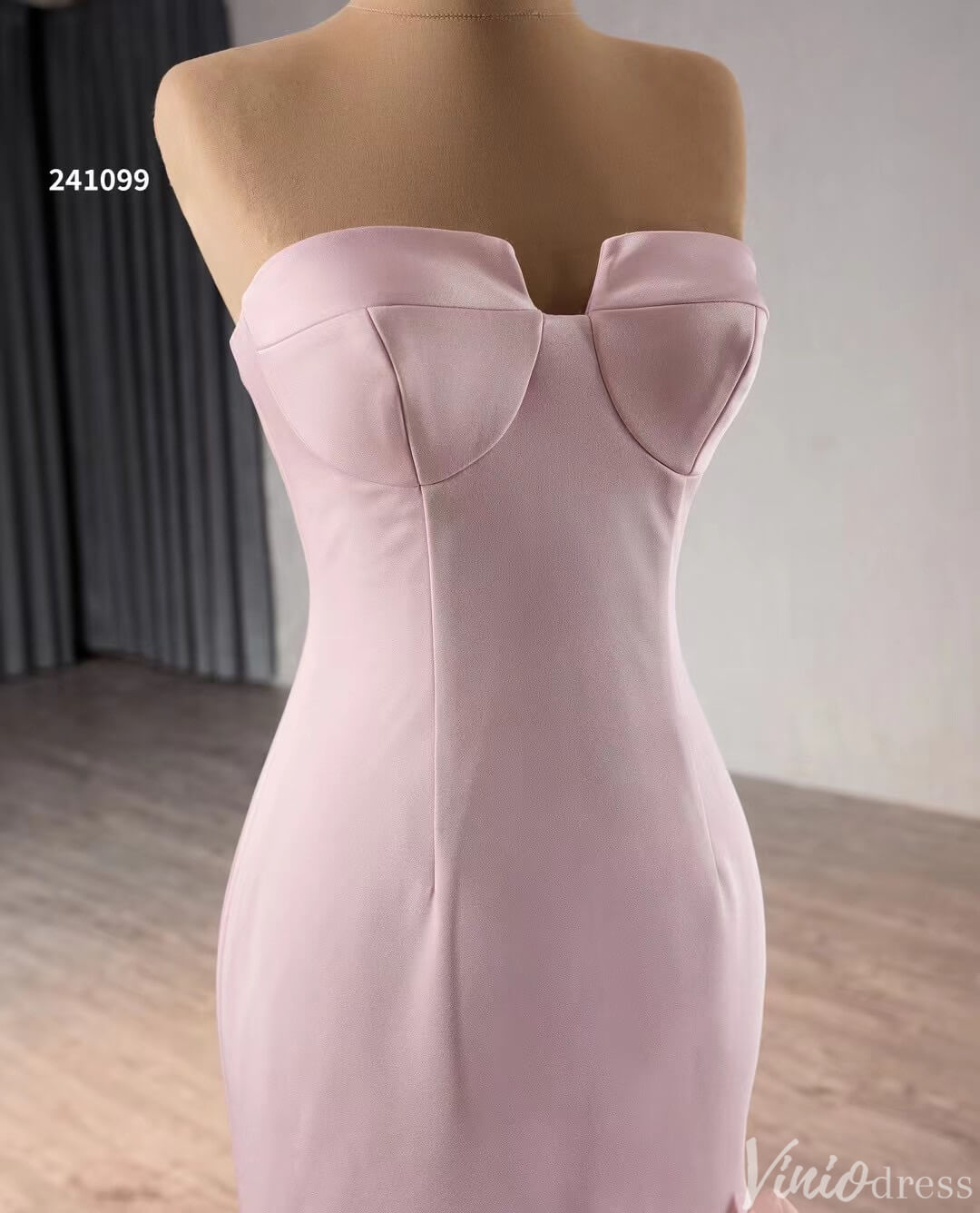 Pink Lilac Flower Mermaid Prom Dresses High Low,Removable Long Sleeves 241099-Prom Dresses 2025 -Viniodress-Pink-Custom Size-