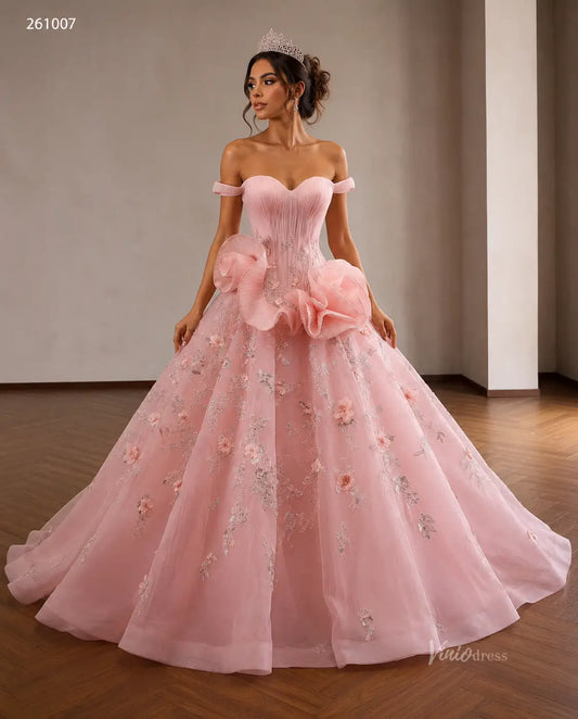 261007 30cm-Quinceanera Dresses 2026-Viniodress-Pink-Custom Size – Add Measurements in Cart-