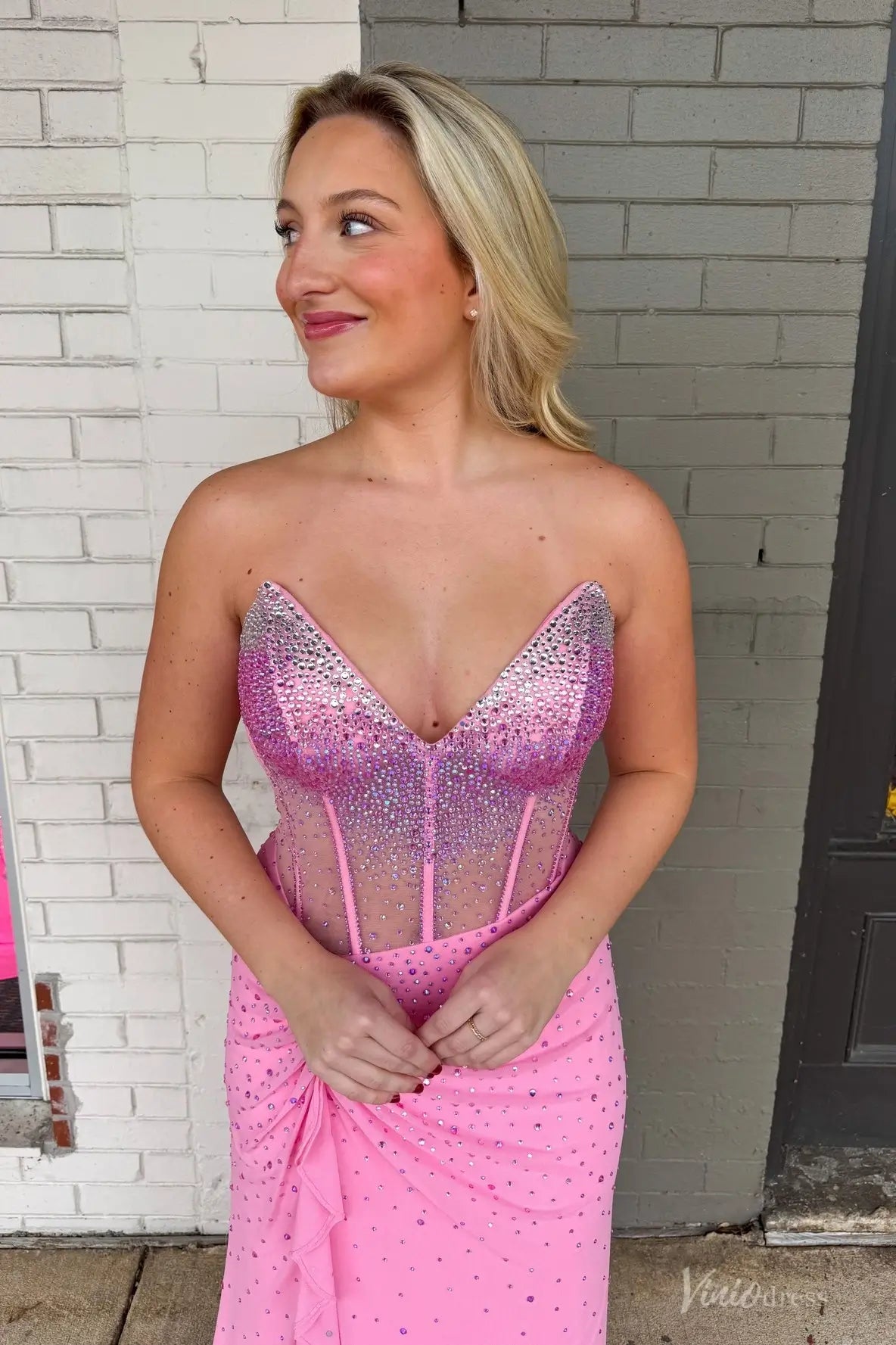 SS303 chiffon-Prom Dresses 2026-Viniodress-Pink-Custom Size-