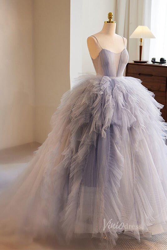 Pink Ruffled Quinceanera Dresses Spaghetti Strap Ball Gown AD1099-Quinceanera Dresses 2025 -Viniodress-Pink-Custom Size-