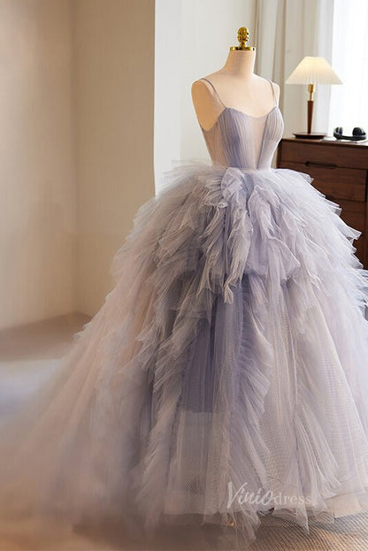 Pink Ruffled Quinceanera Dresses Spaghetti Strap Ball Gown AD1099-Quinceanera Dresses 2025 -Viniodress-Pink-Custom Size-