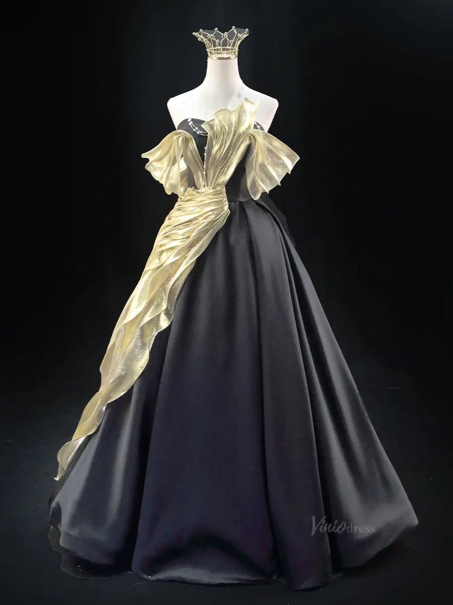 Pink Satin Prom Dresses with Overlay, Sweetheart Neck, Strapless Quinceanera Dresses SU046-prom dresses 2025 -Viniodress-Pink-Custom Size-