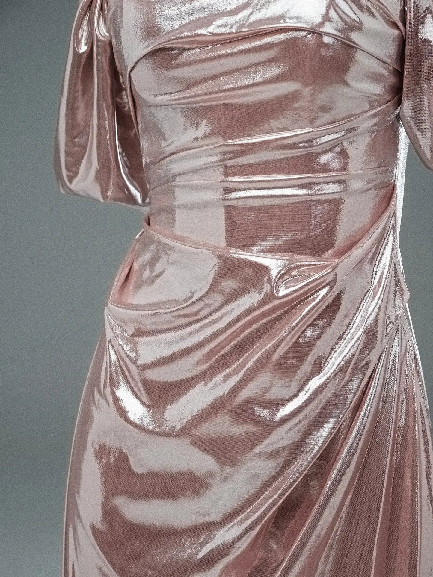 Pink Sparkly Satin Prom Dresses Off the Shoulder Formal Dress - CQ0122-Couture Gown 2025 -Viniodress-Pink-Custom Size-