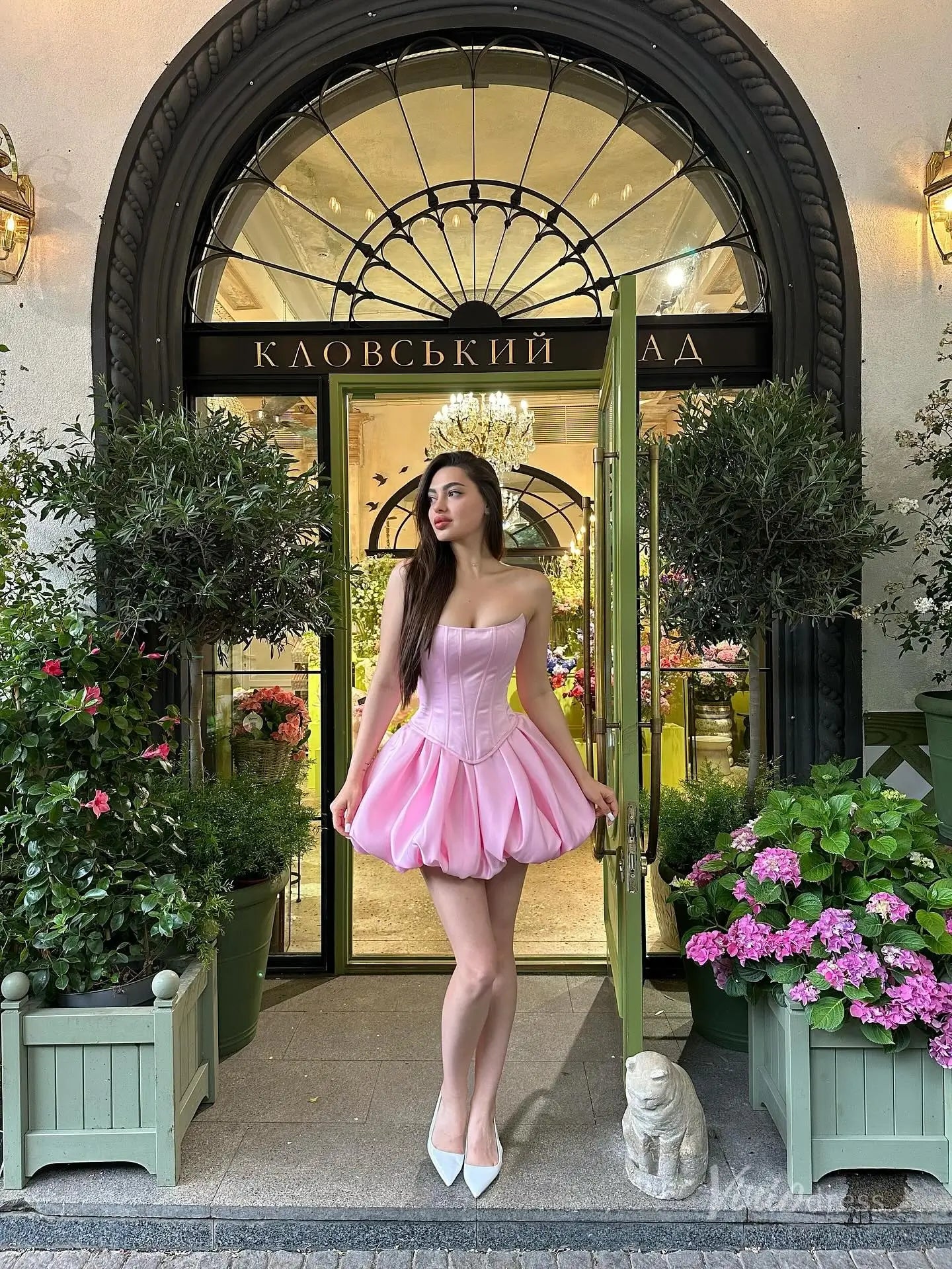 Pink Strapless Bubble Hem Homecoming Dress with Corset Bodice and Lace-Up Back – H1146-Homecoming Dresses 2025 -Viniodress-Pink-Custom Size-