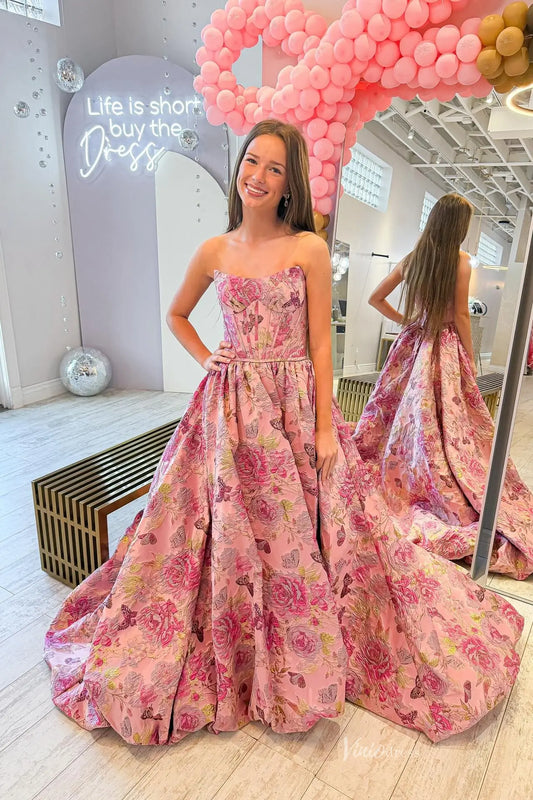 JC013 bubble skirt-prom dresses 2026-Viniodress-Dusty Rose-Custom Size-