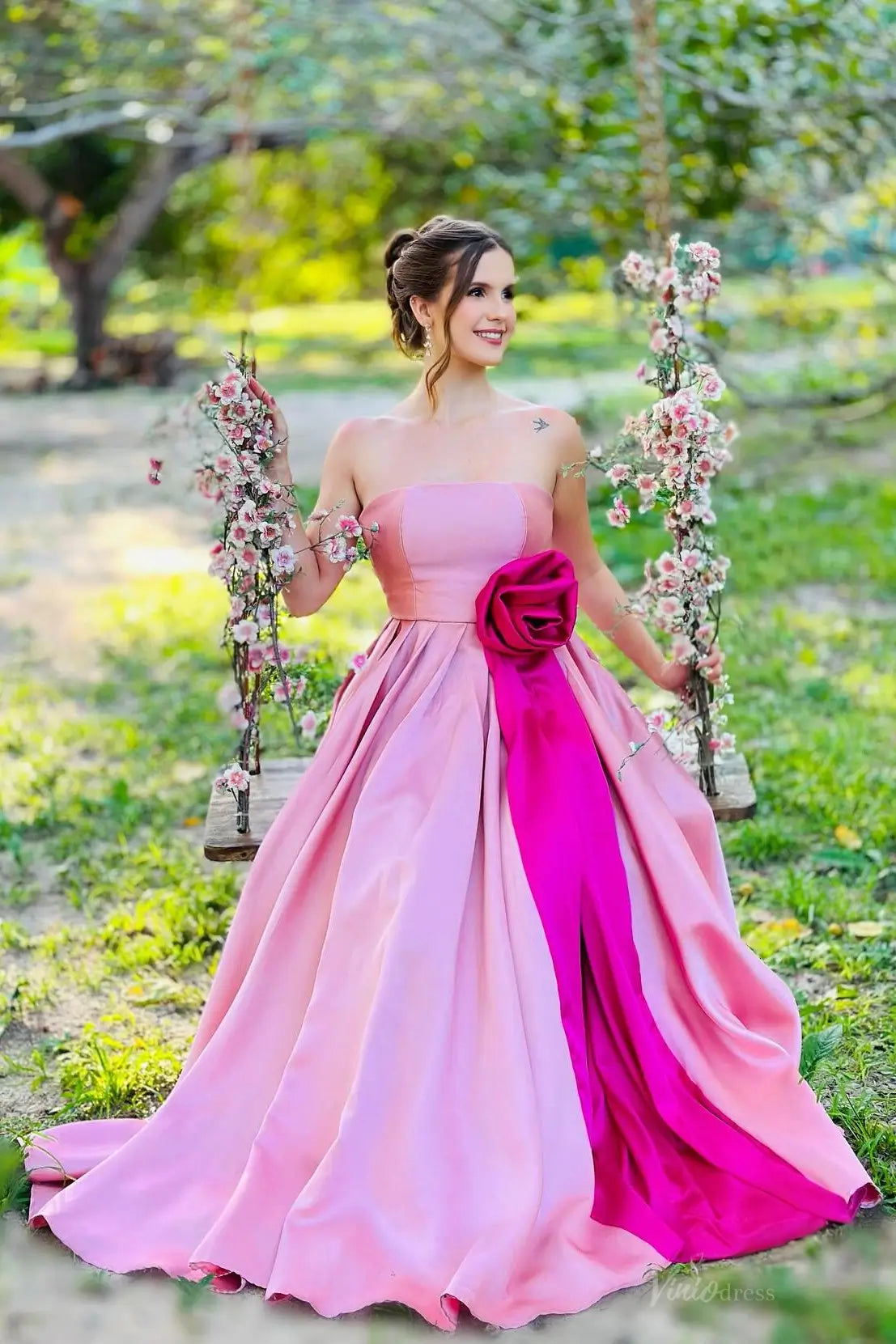 AS090-prom dresses 2026-Viniodress-Hot Pink-Custom Size-