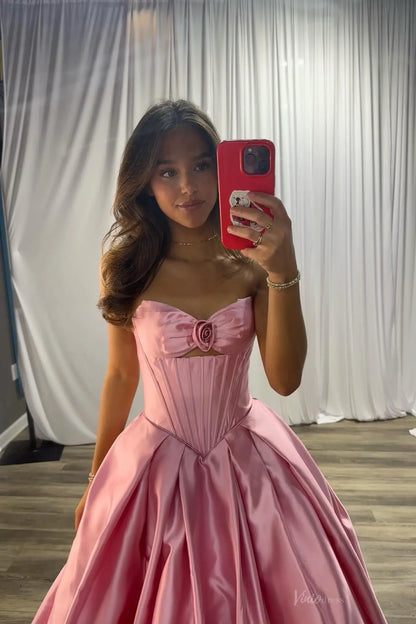 AS060-prom dresses 2026-Viniodress-Pink-Custom Size-