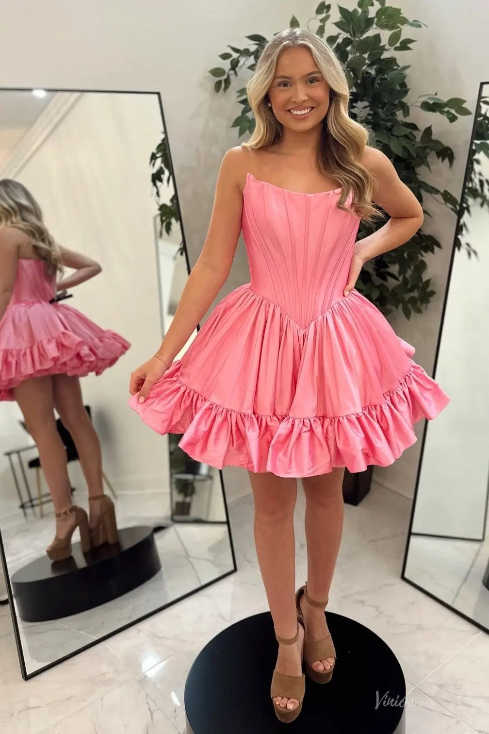 HS025-Homecoming Dresses 2026-Viniodress-Pink-Custom Size – Add Measurements in Cart-
