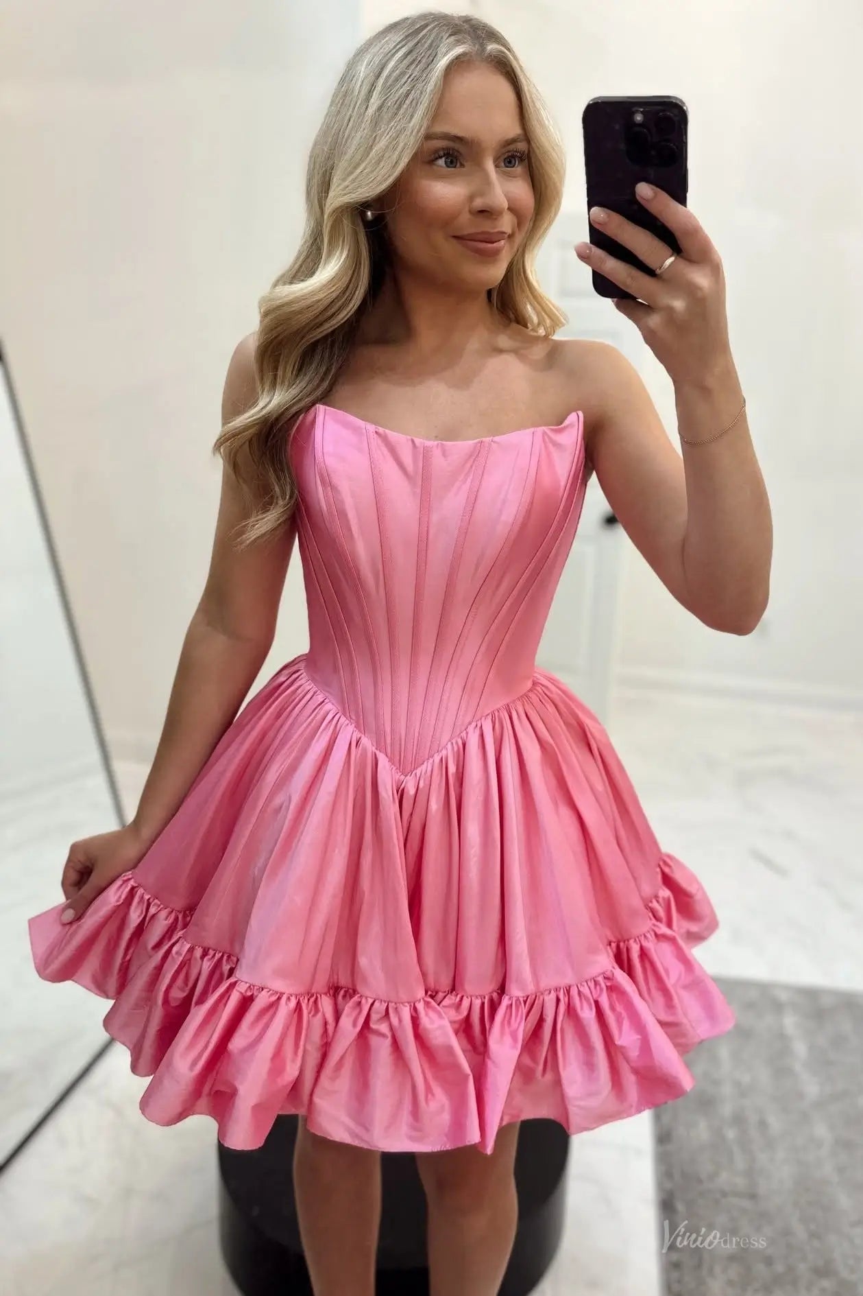HS025-Homecoming Dresses 2026-Viniodress-Pink-Custom Size – Add Measurements in Cart-