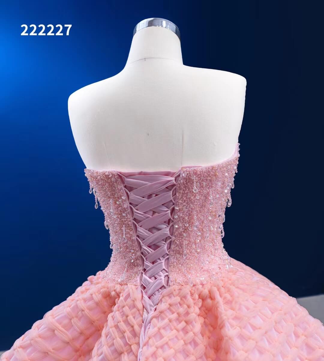 Pink Sweet 16 Dresses Braided Tulle Ball Gown Quince Dress 222227-Quinceanera Dresses 2025 -Viniodress-Pink-Custom Size-