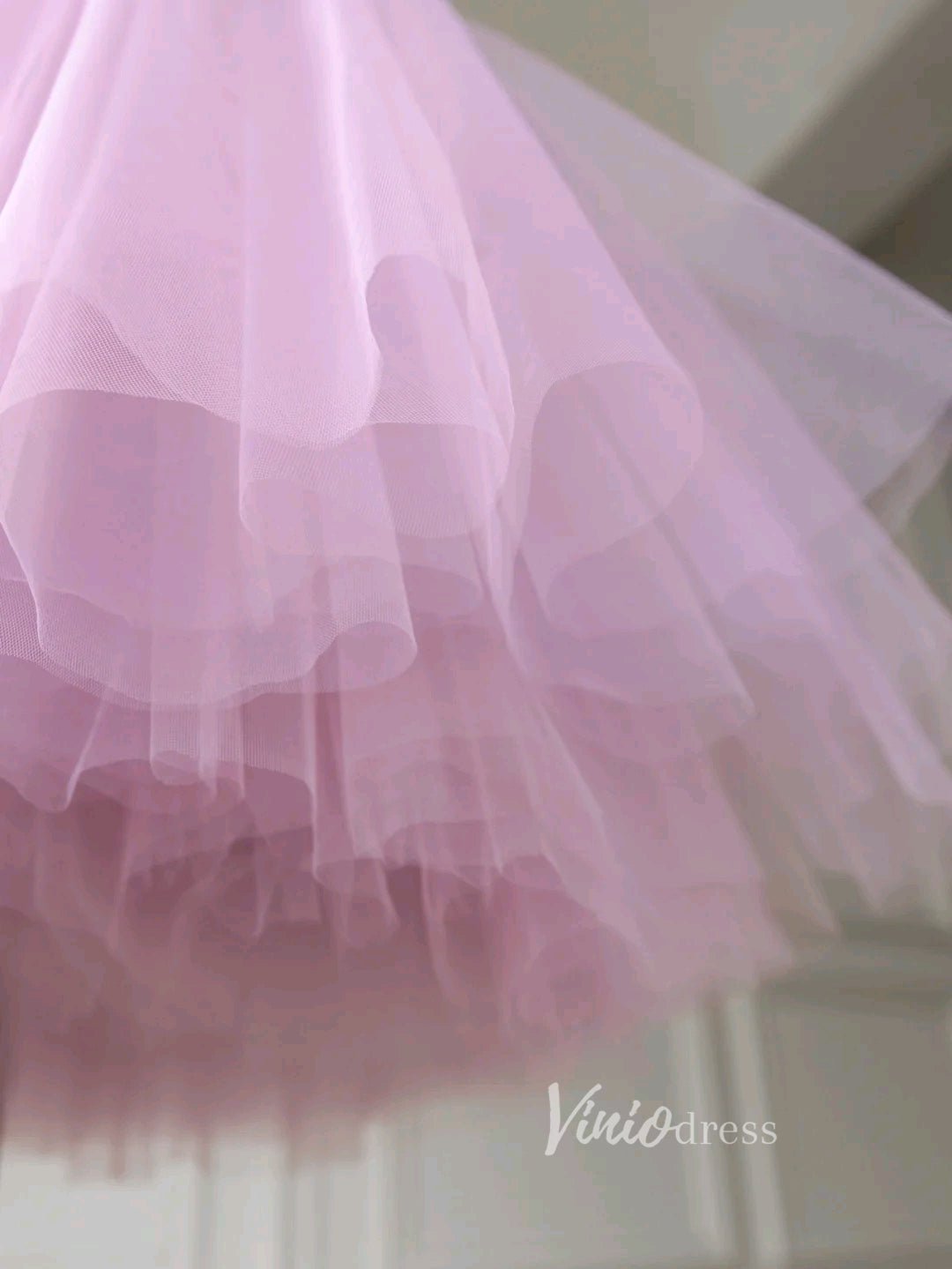 Pink Tulle Prom Dresses Mid-Length Strapless Homecoming Dress FD3225-prom dresses 2025 -Viniodress-Pink-Custom Size-