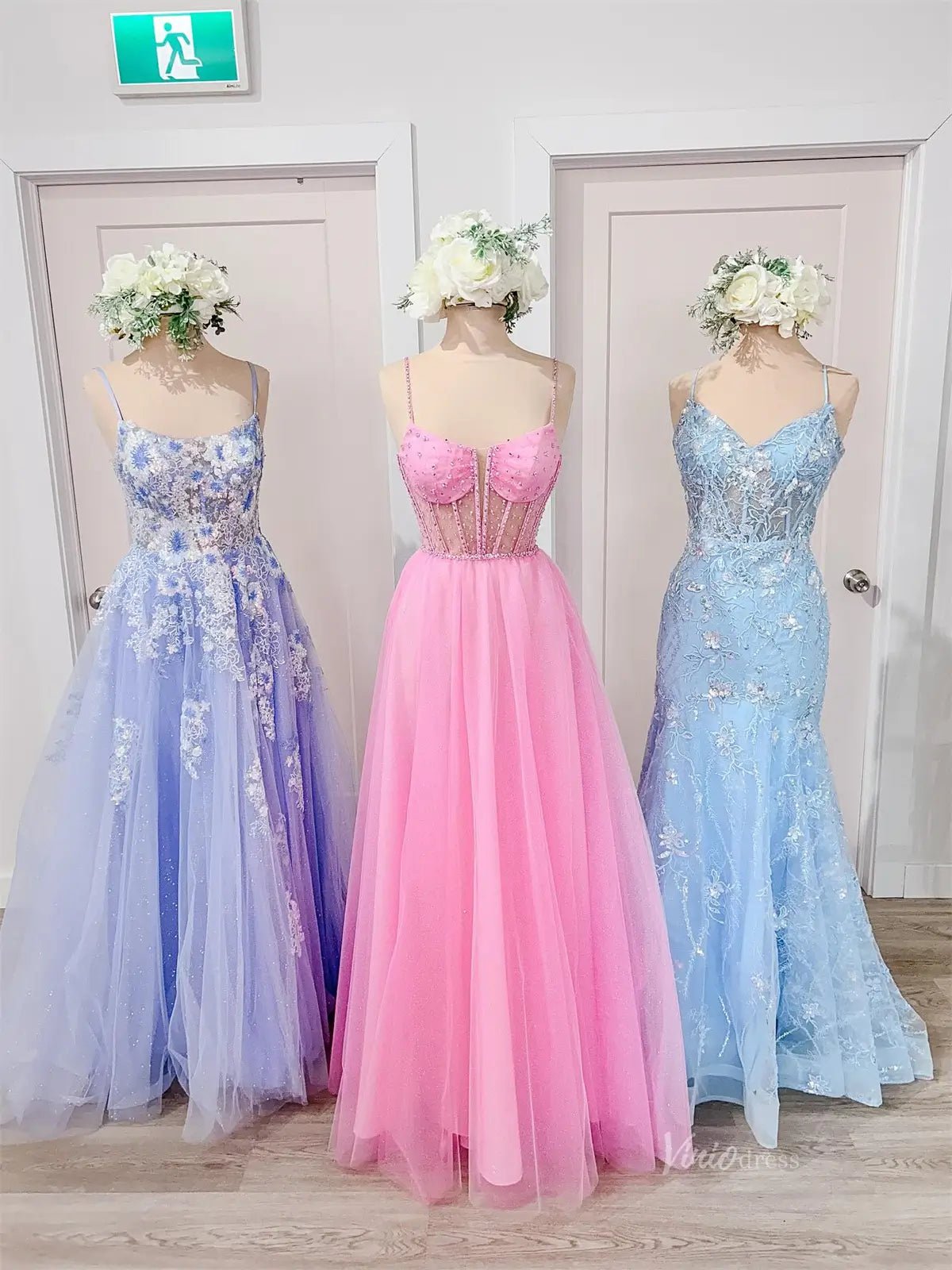 Pink Tulle Sheath Prom Dresses with Spaghetti Strap & Sheer Boned Bodice - FD5172-prom dresses 2025 -Viniodress-Pink-Custom Size-
