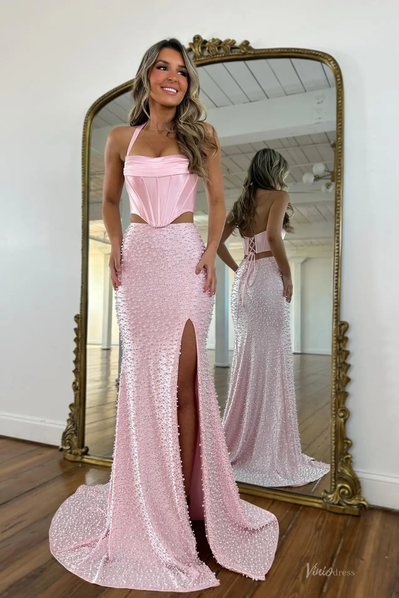 SS417-Prom Dresses 2026-Viniodress-Pink-Custom Size – Add Measurements in Cart-