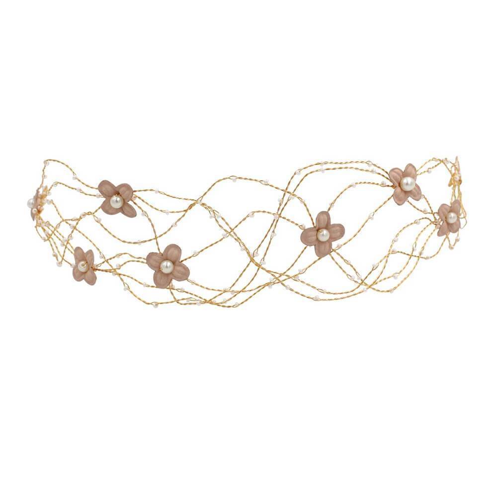 Pretty Pink Flowers Hair Vine AC1106-Headpieces 2025 -Viniodress-Headband-