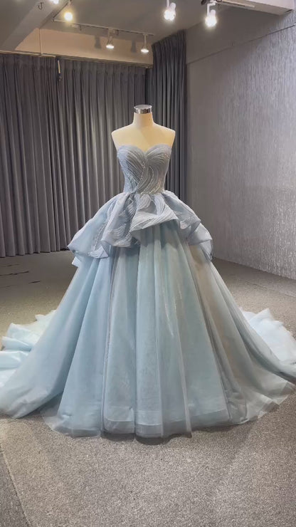 Bustier Dusty Blue Tulle Sweet 16 Robes de bal Robes de mariée 231064