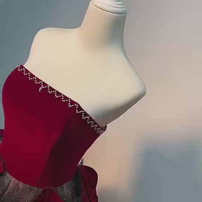 <transcy>Vestidos de fiesta largos rosados ​​con aplicaciones florales en 3D fuera de las mangas del hombro FD1674</transcy>