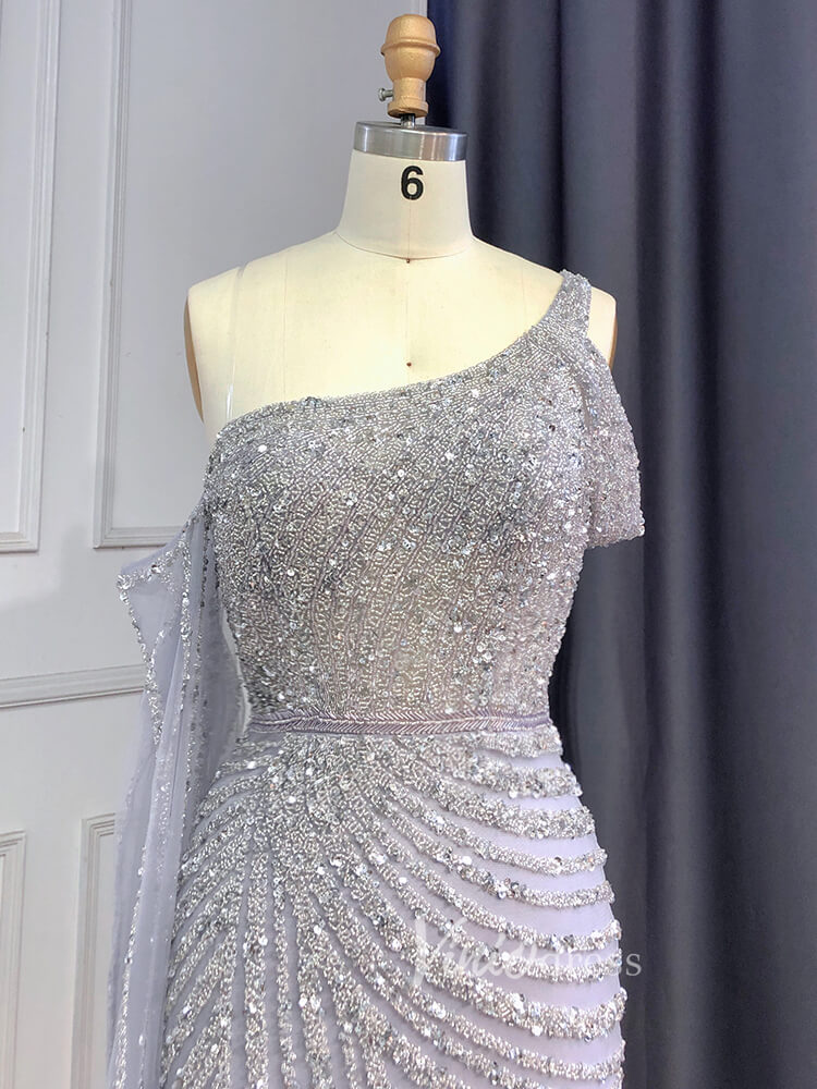 Prom Dress 2025 Beaded Prom Dressses Watteau Train Cape Pageant Evening Dress 20002-unique prom dresses-As Picture-US 2-Viniodress