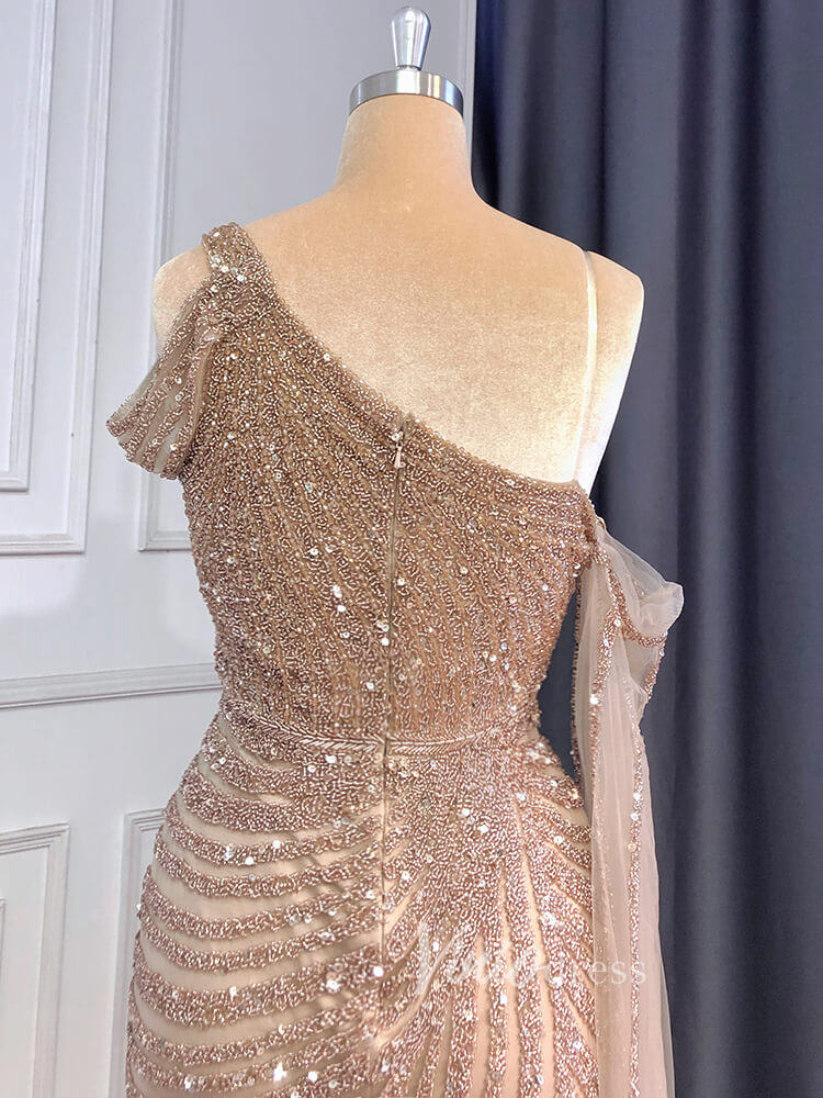 Prom Dress 2025 Beaded Prom Dressses Watteau Train Cape Pageant Evening Dress 20002-unique prom dresses-As Picture-US 2-Viniodress