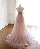 Prom Dress 2025 Blush Pink Tulle Prom Dresses Formal Evening Dress FD1663-unique prom dresses-Pink-Custom Size-Viniodress