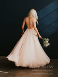 Prom Dress 2025 Blush Pink Tulle Prom Dresses Spaghetti Strap VW1471-unique prom dresses-Blush Pink-Custom Size-Viniodress