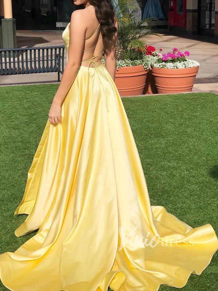 Prom Dress 2025 Dusty Rose Pink Satin Long Prom Dresses with Pockets FD1350-unique prom dresses-Daffodil-Custom Size-Viniodress