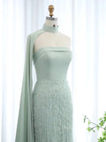 prom dresses 2025 Elegant Light Green Prom Dresses Beaded Sheath Formal Dresses Watteau Train BD011-plus size wedding dresses Viniodress-Light Green-US 2-