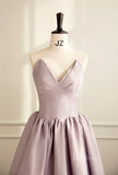 Elegant Strapless Satin Prom Dresses V-Neck Formal Gown AD1082-prom dresses-Viniodress-Viniodress