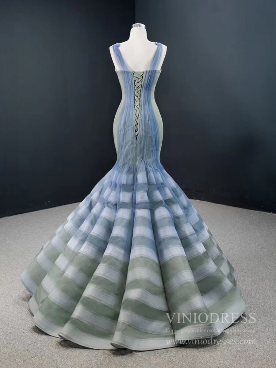 Prom Dress 2025 Haute Couture Mermaid Prom Dresses Ombre Trumpet Dress FD2420 viniodress-unique prom dresses-As Picture-Custom Size-Viniodress