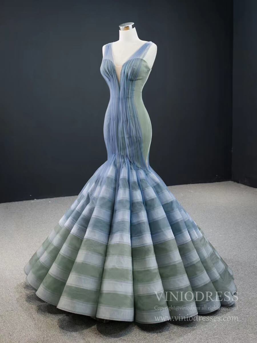 Prom Dress 2025 Haute Couture Mermaid Prom Dresses Ombre Trumpet Dress FD2420 viniodress-unique prom dresses-As Picture-Custom Size-Viniodress