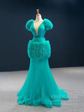 Prom Dress 2025 Haute Couture TurquoiseFromal Dresses Ruffle Prom Dress FD2435 viniodress-unique prom dresses-As Picture-Custom Size-Viniodress