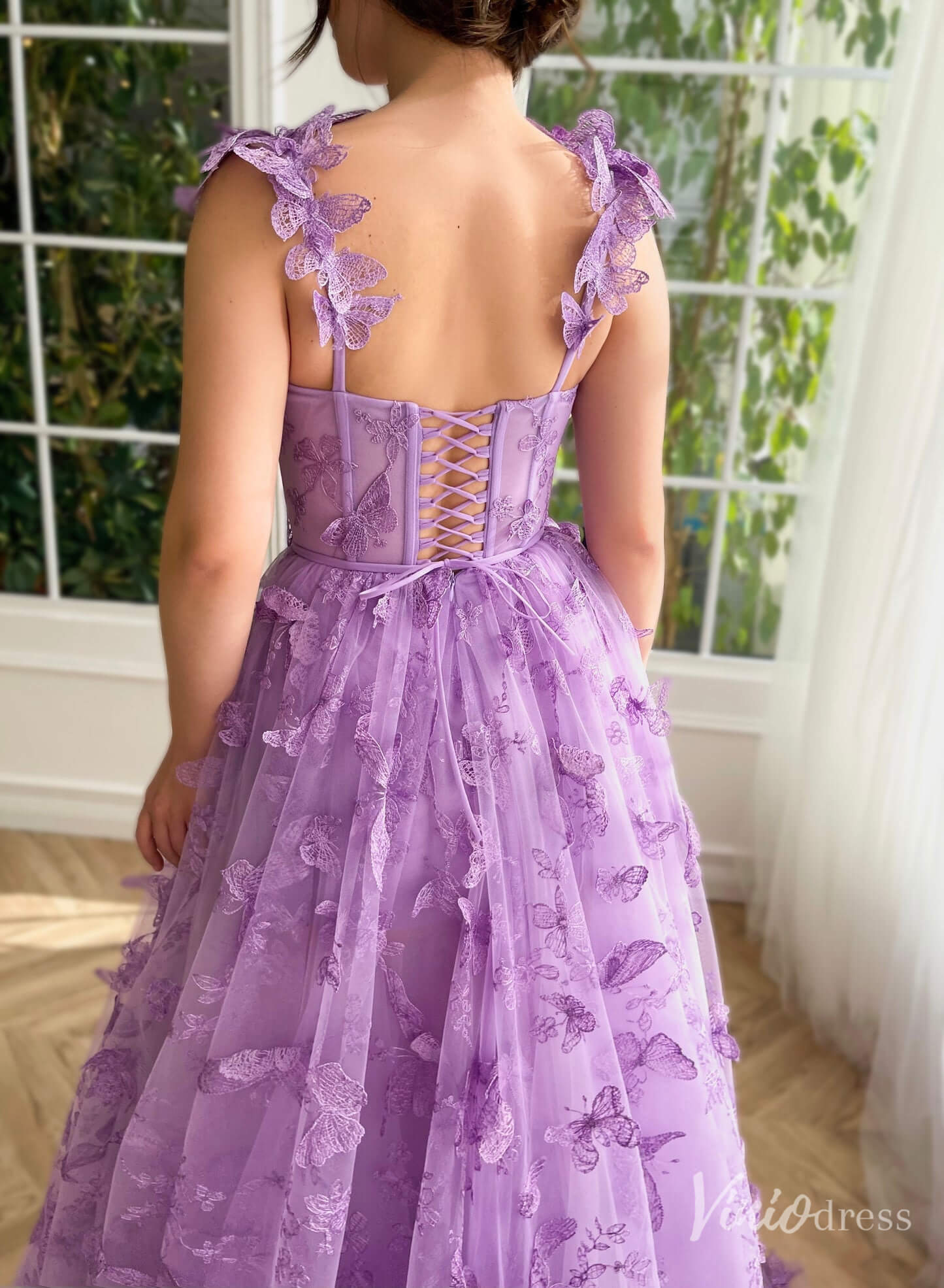 Prom Dress 2025 Lavender Butterfly Prom Dresses with Pockets Sheer Formal Gown with Slit TO020-unique prom dresses-Lavender-Custom Size-Viniodress