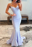 prom dresses 2025 Lavender Satin Mermaid Prom Dress 2025 with Beaded Spaghetti Strap – FD5008-plus size wedding dresses Viniodress-Lavender-Custom Size-