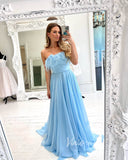 Prom Dress 2025 Light Blue Strapless Prom Dresses Feathers Evening Dress FD3134-unique prom dresses-Light Blue-Custom Size-Viniodress