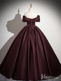 Prom Dress 2025 Maroon Off the Shoulder Prom Dresses Satin Formal Gown AD1351-unique prom dresses-Maroon-Custom Size-Viniodress