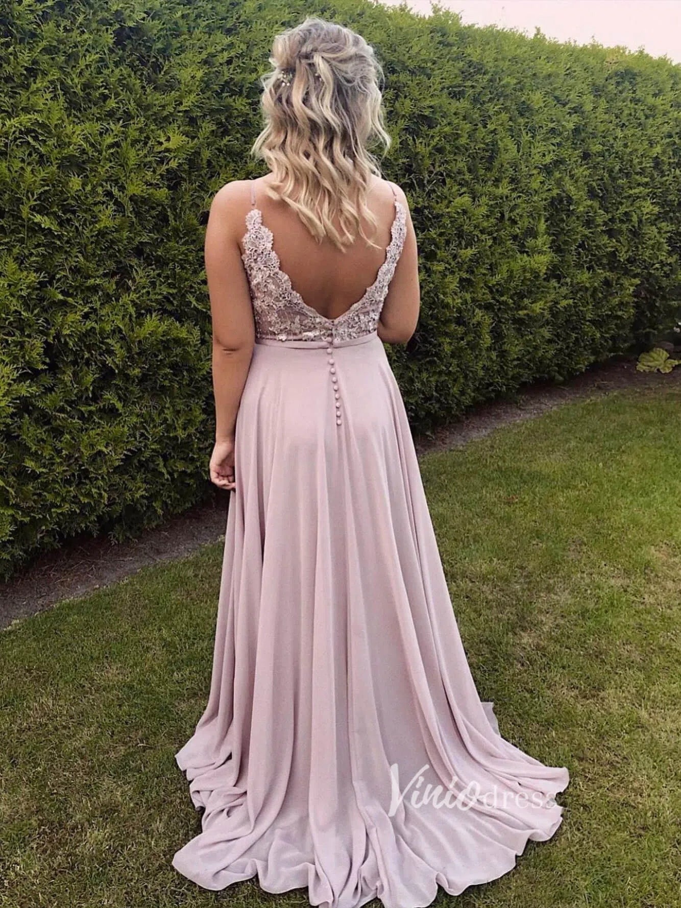 Prom Dress 2025 Mauve Chiffon Prom Dress Spagehtti Strap Evening Dress FD2732-unique prom dresses-Mauve-Custom Size-Viniodress