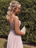 Prom Dress 2025 Mauve Chiffon Prom Dress Spagehtti Strap Evening Dress FD2732-unique prom dresses-Mauve-Custom Size-Viniodress