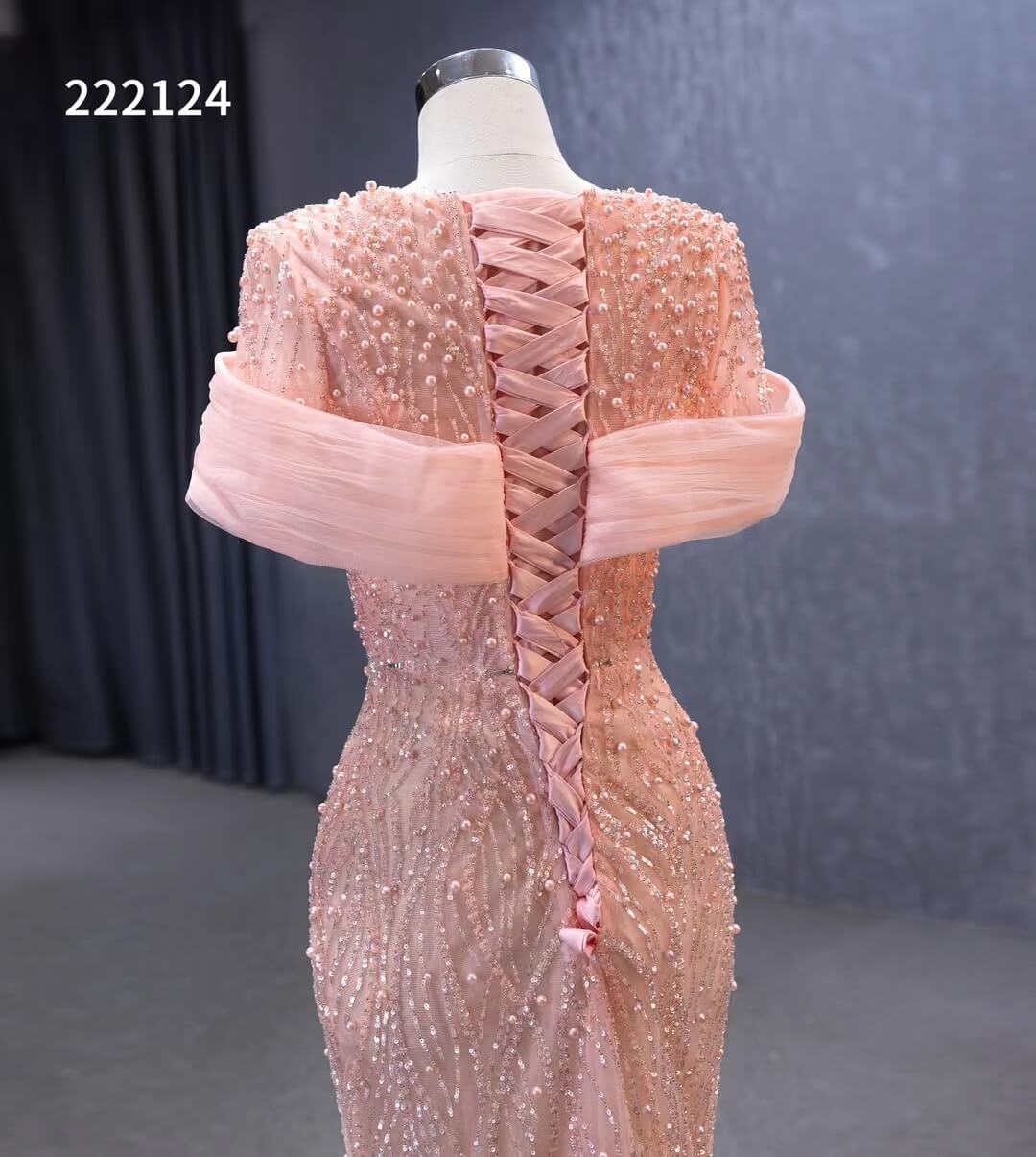 Prom Dress 2025 Pink Beaded Mermaid Prom Dress Removable Overskirt Wedding Dresses 222124-unique prom dresses-Pink-Custom Size-Viniodress