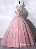 Prom Dress 2025 Pink Beaded Prom Dresses with Spaghetti Strap FD3523-unique prom dresses-Pink-Custom Size-Viniodress