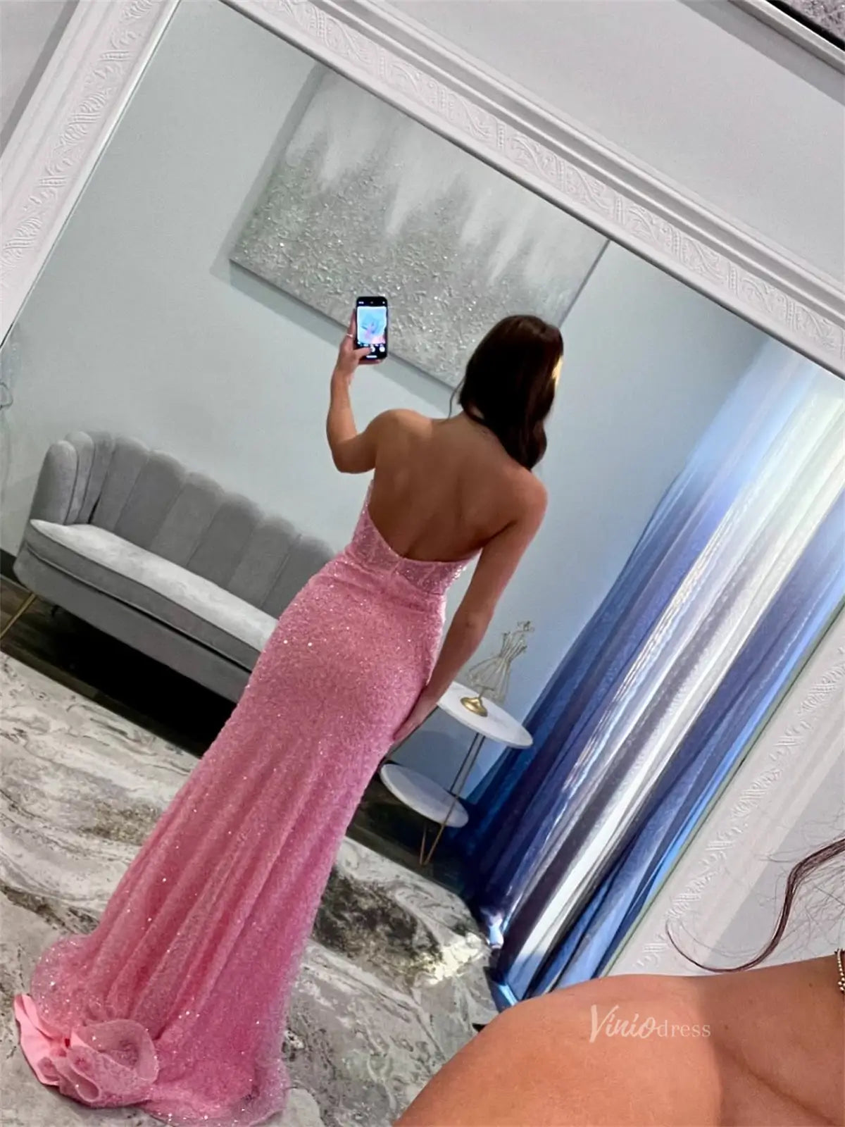 prom dresses 2025 FD6016-plus size wedding dresses Viniodress-Pink-Custom Size-